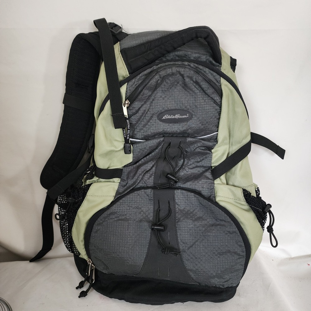 Eddie Bauer Green  and Gray Backpack Multiple Compartments